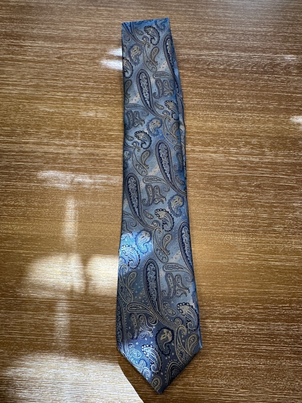 Men’s Blue Paisley Silk Tie Classic Formal Wedding Office Necktie NWT